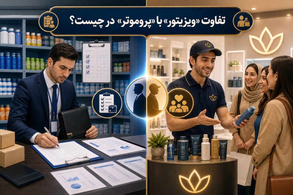 تفاوت «ویزیتور» با «پروموتر» در چیست؟ یکی از چالش‌های اصلی مدیران فروش، مرز بین وظایف است. کتاب “Selling and Sales Manag…