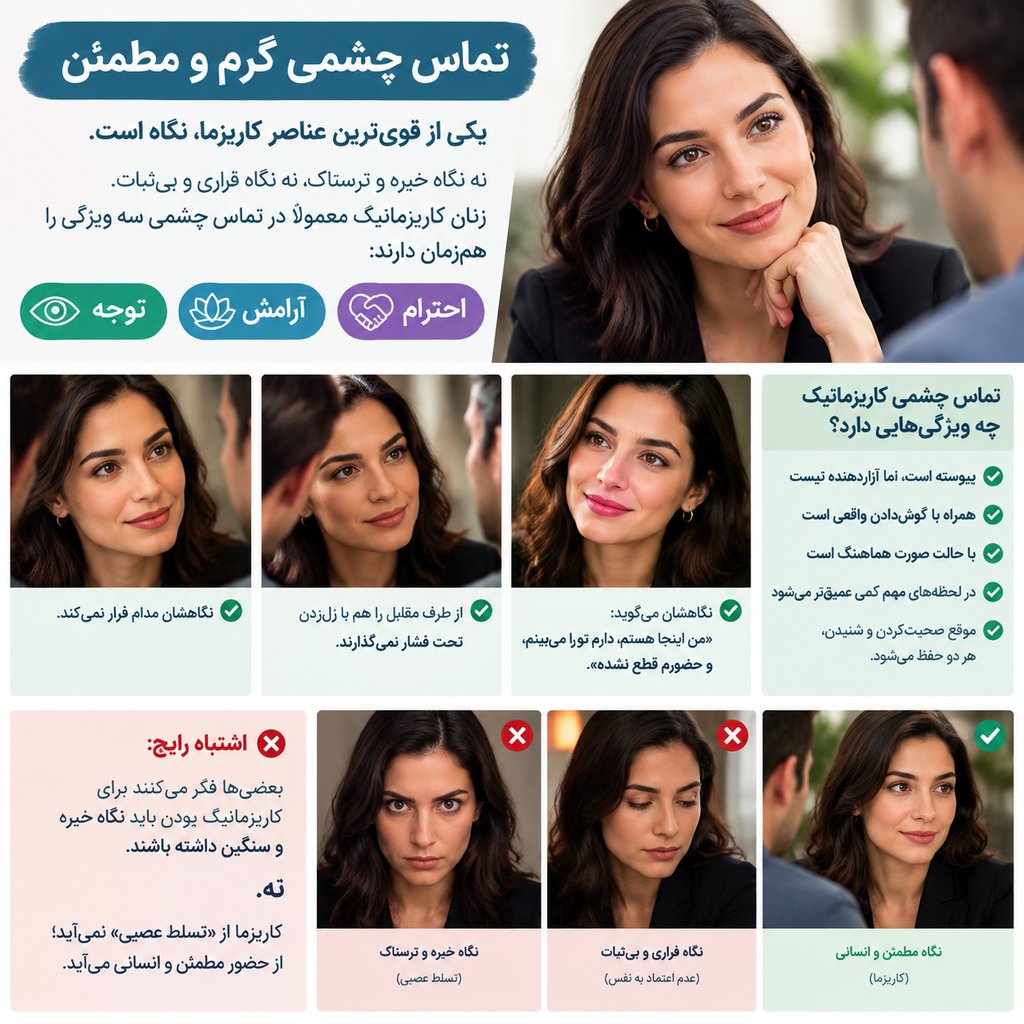 تماس چشمی گرم و مطمئن