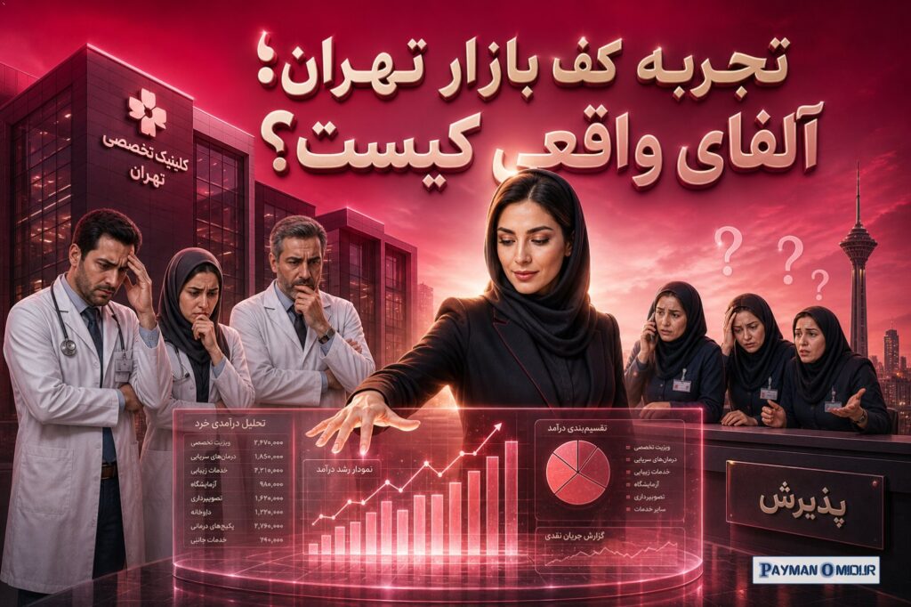 تجربه کف بازار تهران؛ آلفای واقعی کیست؟ چند سال پیش مسئولیت اصلاح قیف فروش و بازسازی ساختار سازمانی یک کلینیک بزرگ در ته…