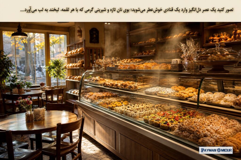 تصور کنید یک عصر دل‌انگیز وارد یک قنادی خوش‌عطر می‌شوید؛ بوی نان تازه و شیرینی گرمی که با هر لقمه، لبخند به لب می‌آورد.…
