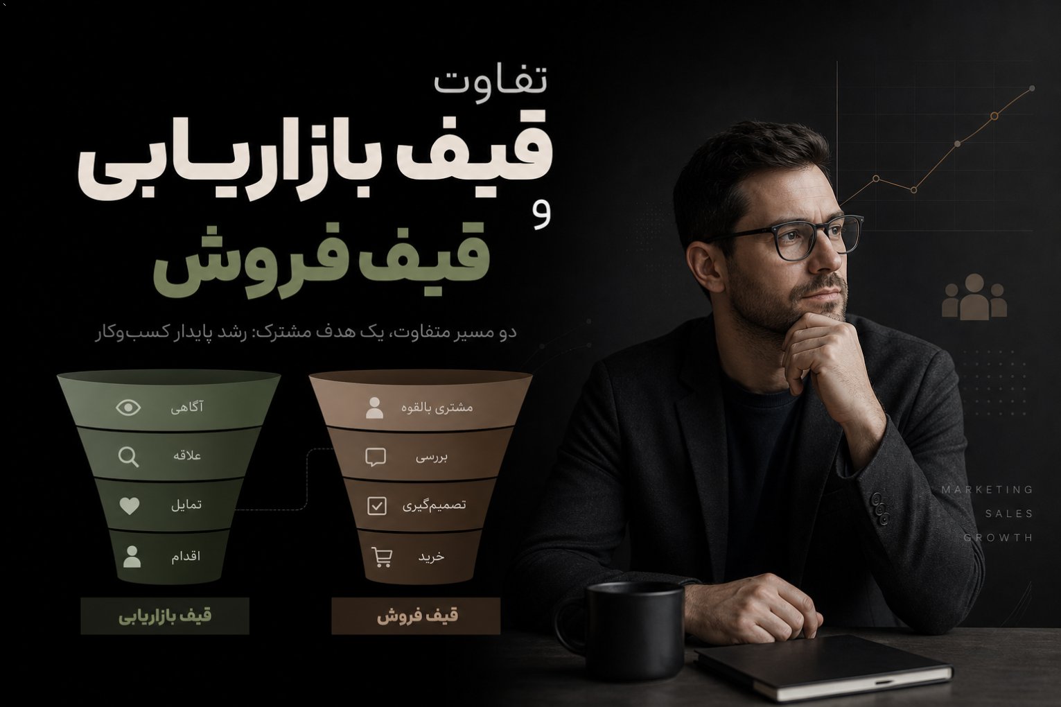 تفاوت قیف بازاریابی و قیف فروش