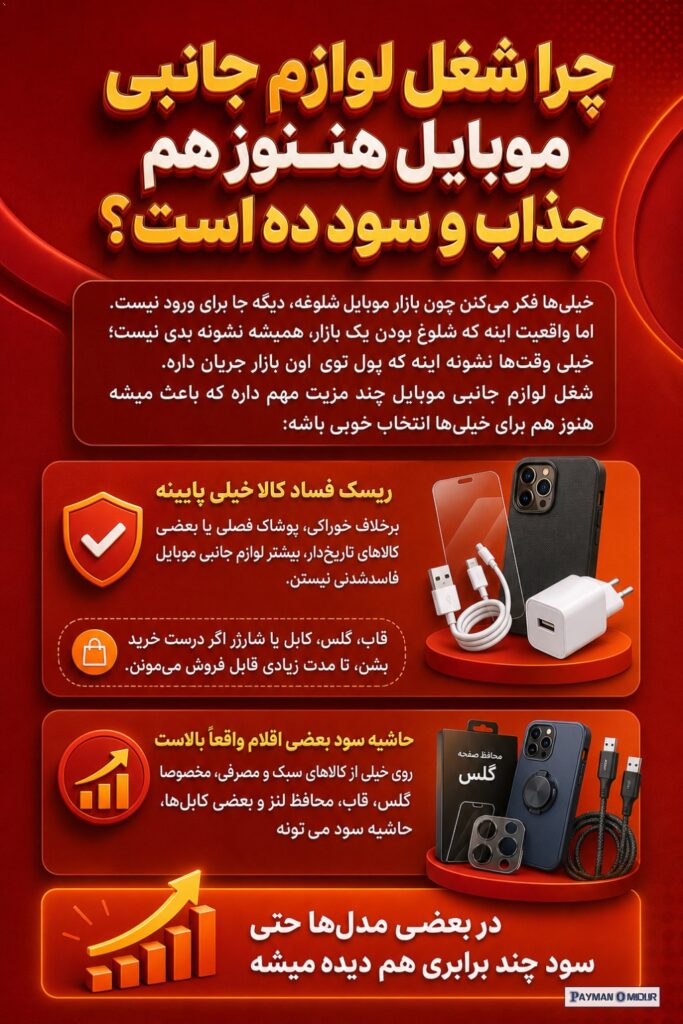 چرا شغل لوازم جانبی موبایل هنوز هم جذاب و سود ده است؟ خیلی‌ها فکر می‌کنن چون بازار موبایل شلوغه، دیگه جا برای ورود نیست.…