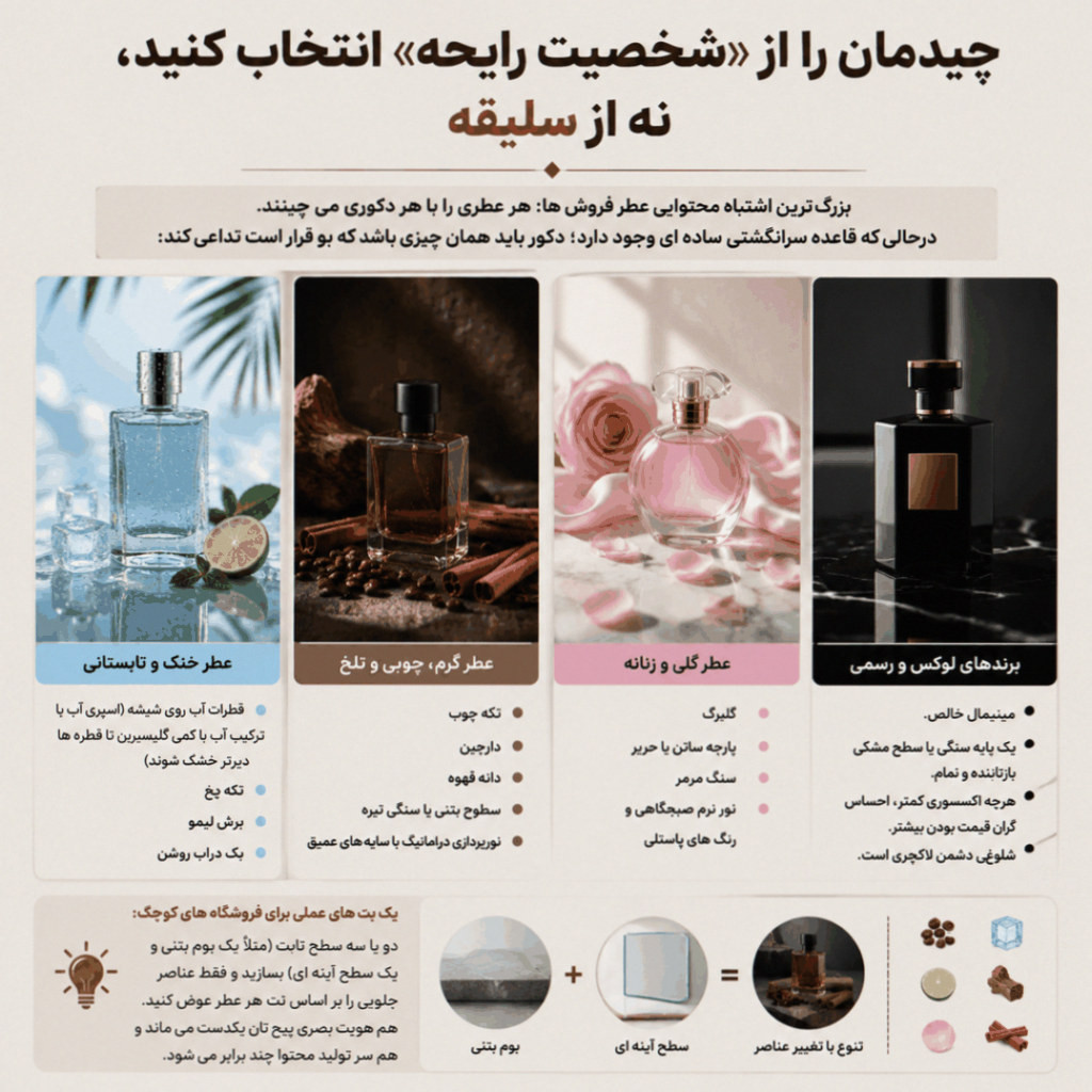 چیدمان را از «شخصیت رایحه» انتخاب کنید، نه از سلیقه