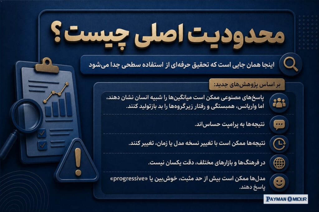 محدودیت اصلی چیست؟ اینجا همان جایی است که تحقیق حرفه‌ای از استفاده سطحی جدا می‌شود. بر اساس پژوهش‌های جدید: پاسخ‌های مصن…