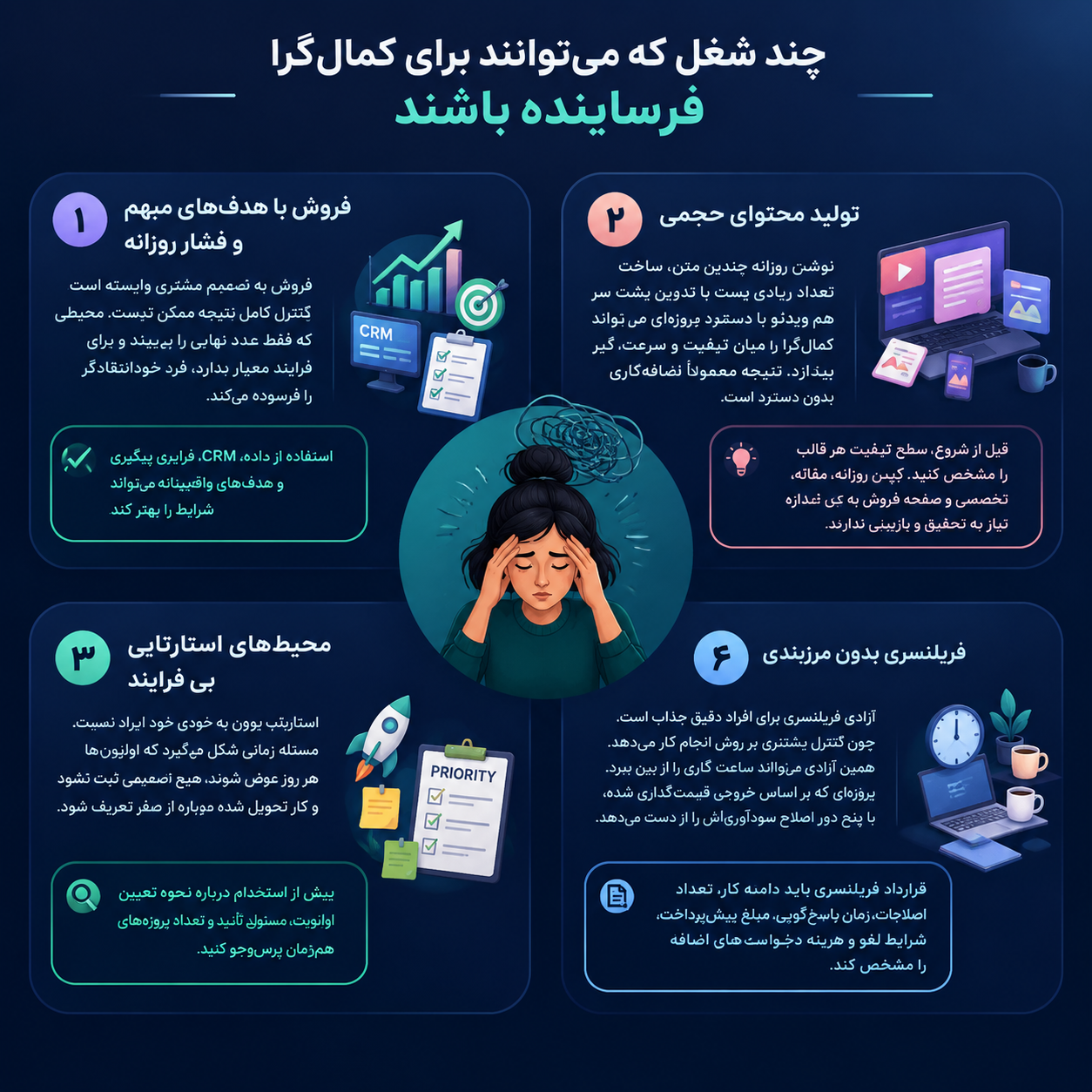چند شغل که می توانند برای کمال گرا فرساینده باشند