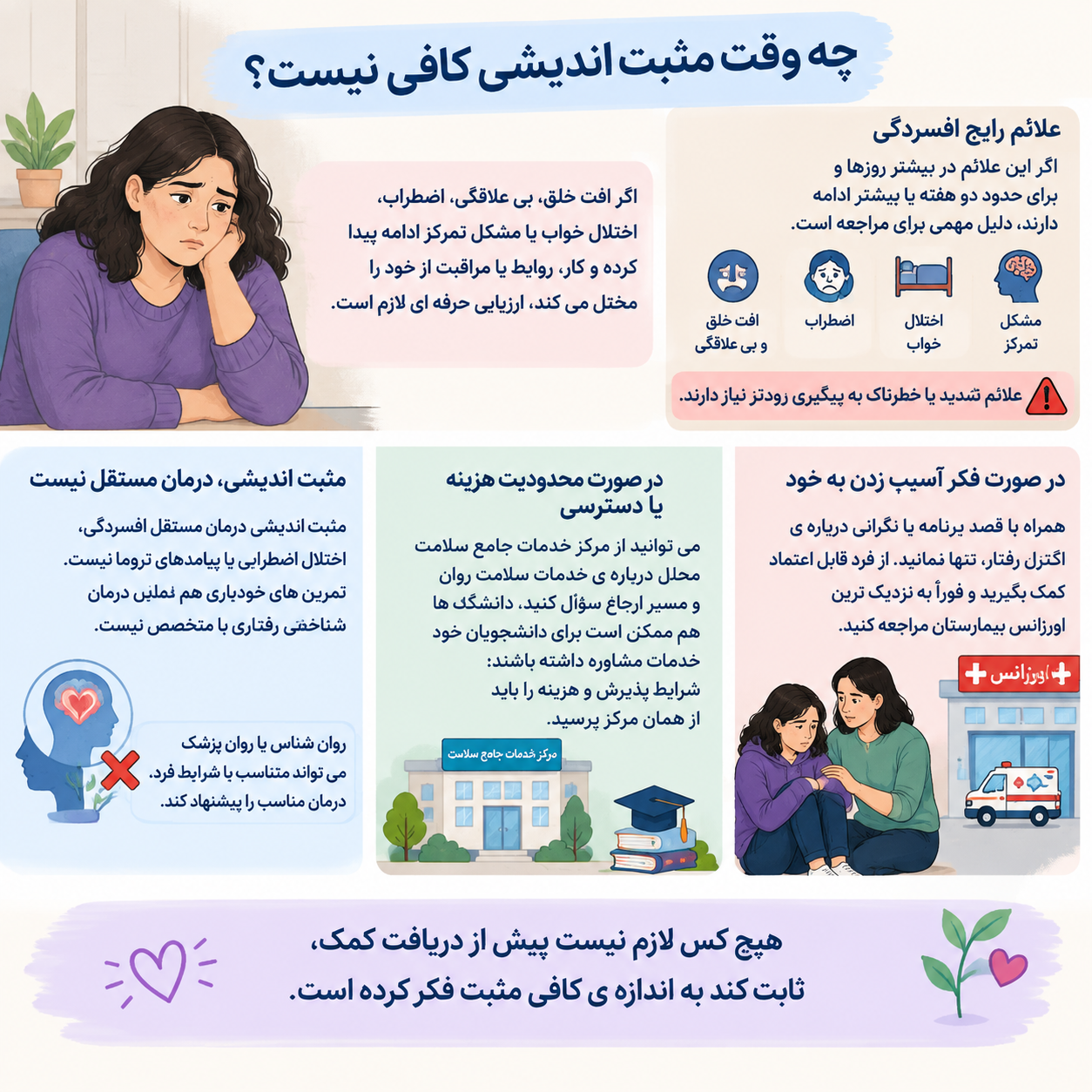 چه وقت مثبت اندیشی کافی نیست؟