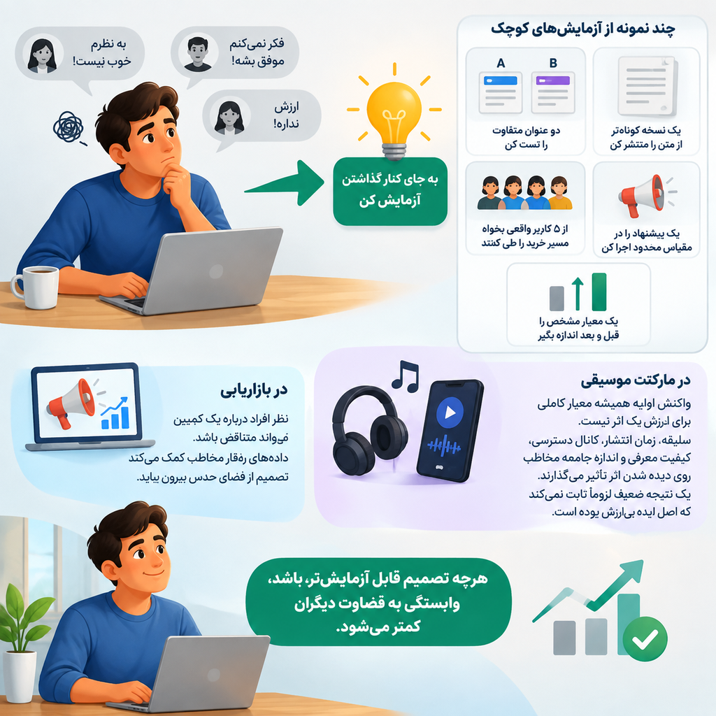 نظرها را به آزمایش تبدیل کن