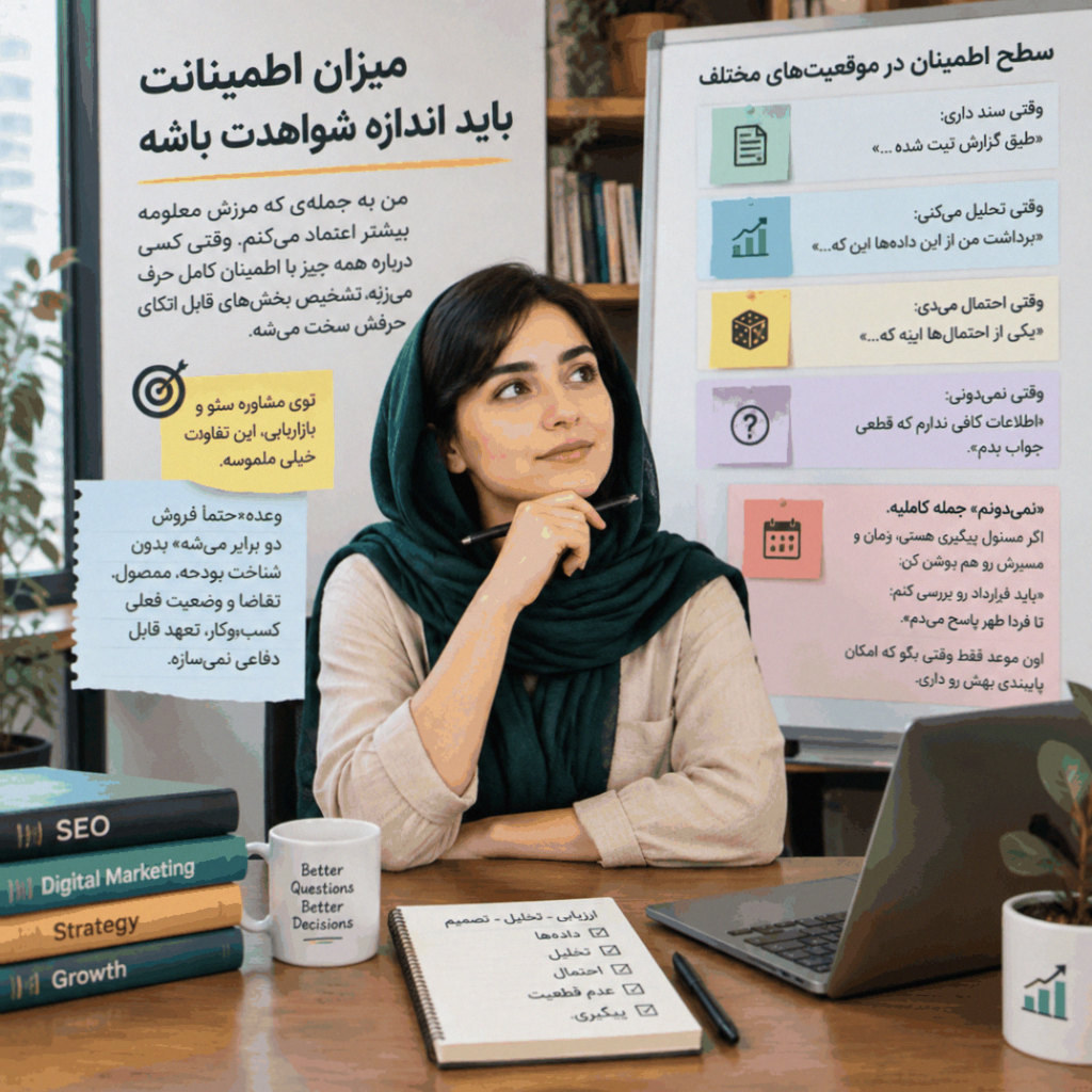 میزان اطمینان در پخته حرف زدن
