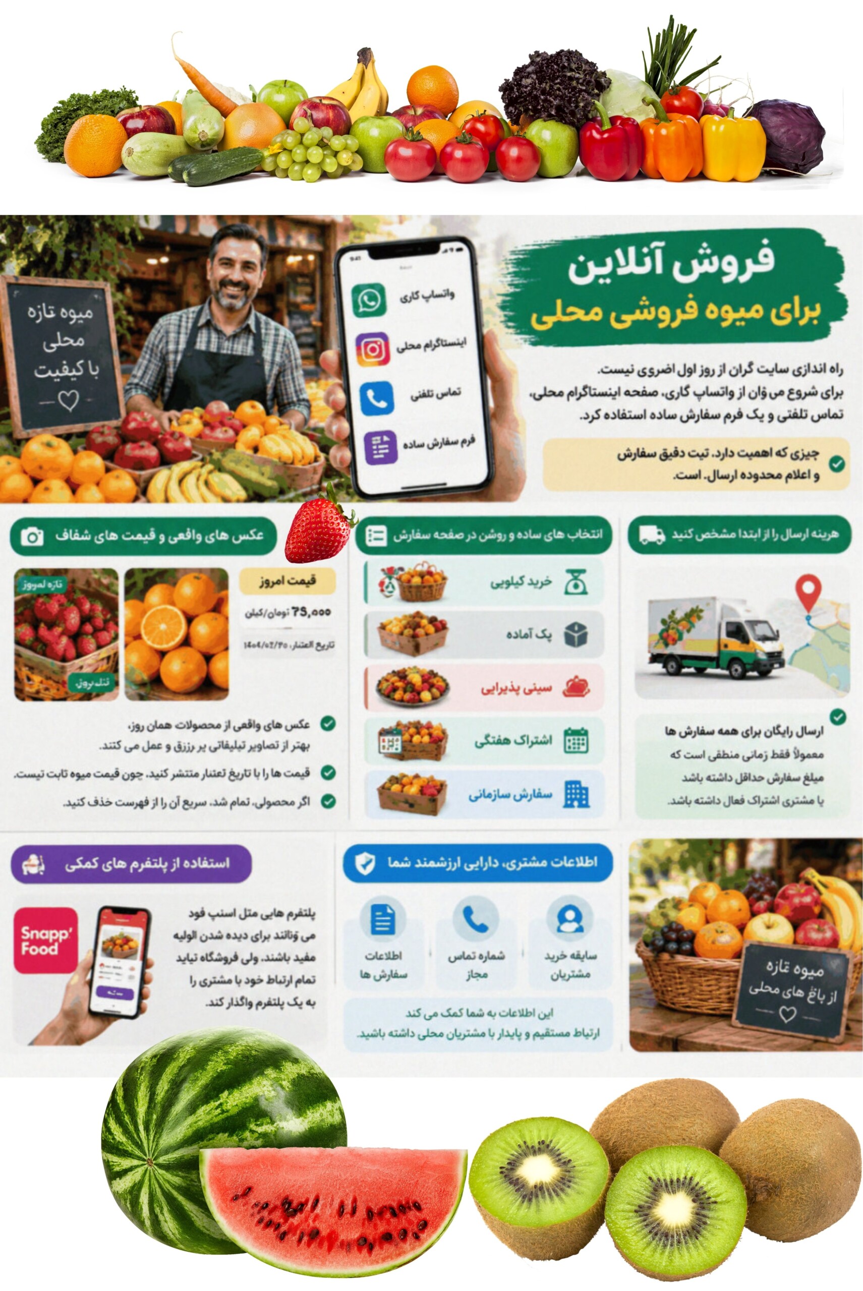 فروش آنلاین برای میوه فروشی محلی