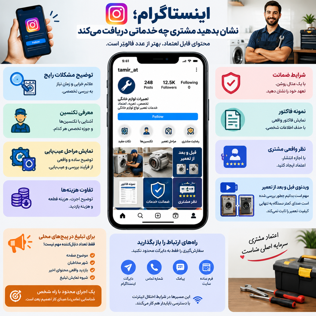 تاثیر اینستاگرام در تبلیغات خدمات تعمیرات لوازم خانگی