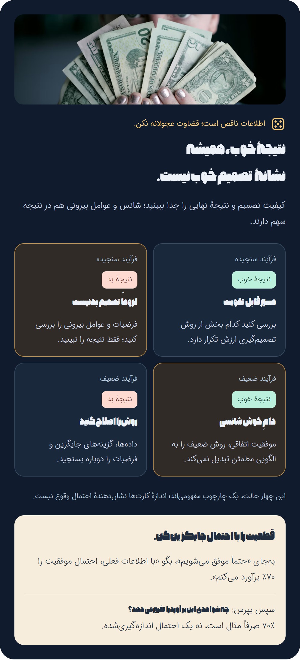 ۳. مدیریت مثل بازی پوکر است، نه شطرنج!